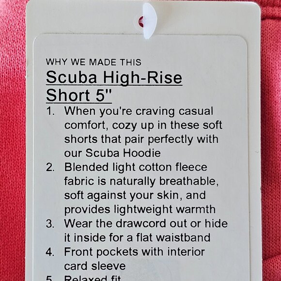 NWT LULULEMON SAKP Sakura Pink Scuba High Rise 5" Shorts 6, 10 - Picture 7 of 7